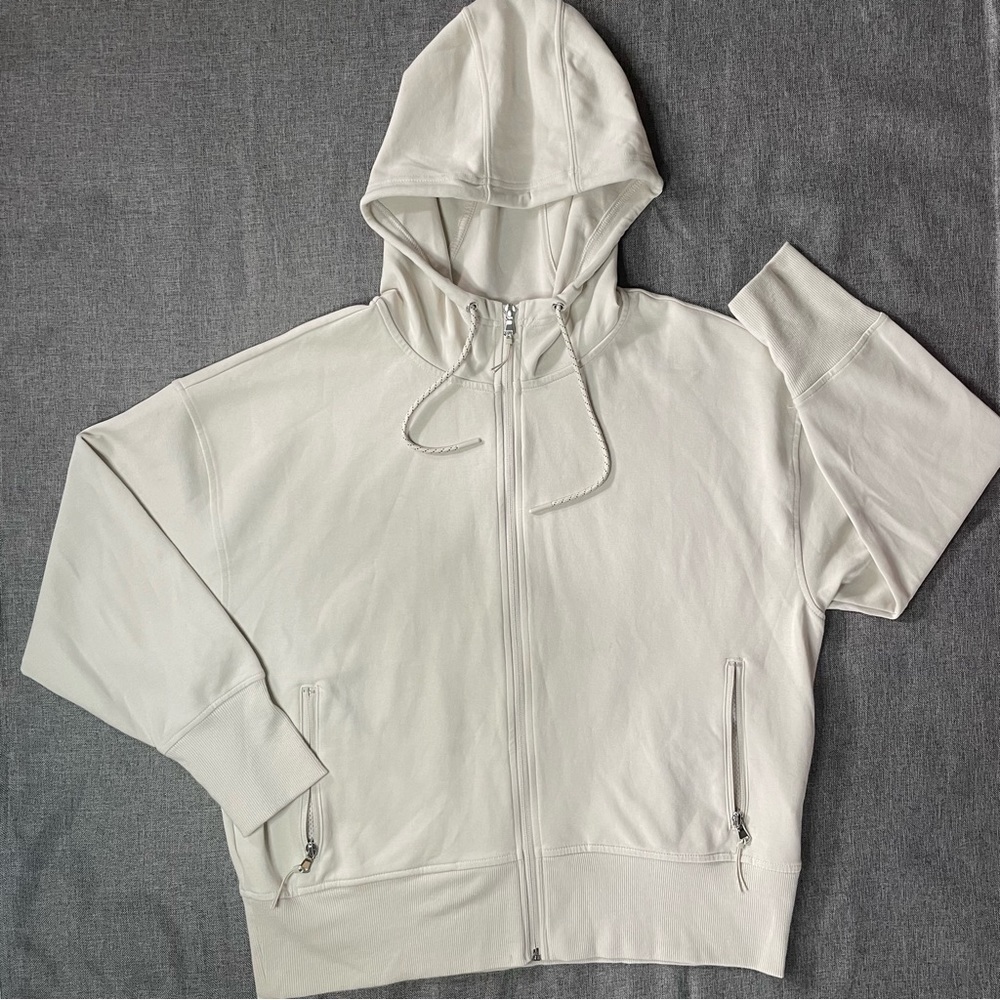 Old Navy Active Dynamic Fleece Zip Up Hoodie Sweater - Cream XL